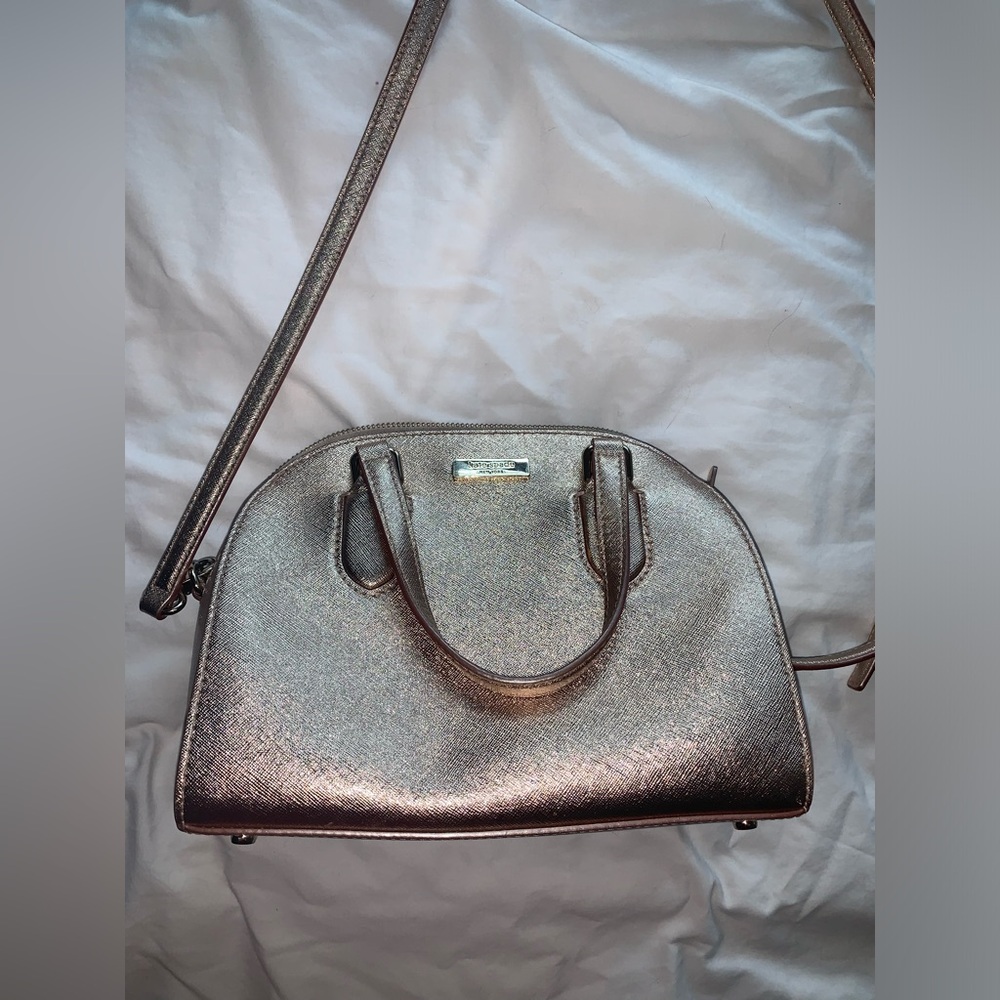 Rose Gold Kate Spade Laurel Way Mini Reiley satchel